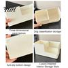 Dressing Table Organizer Desktop Storage Box with Three Compartments, Vertical Stripes Plastic Study Organizer, Space Saving Container for Cosmetics
