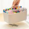 Desktop Cosmetic Organizer with Handle Multi Compartment Makeup Storage Box Plastic Stationery Caddy for Vanity Table Organizer