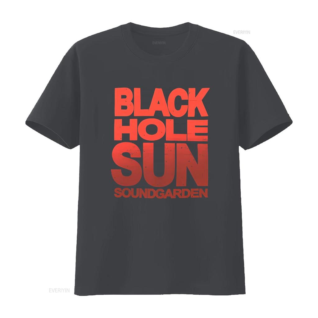 Soundgarden Black Hole Sun Print T Shirt Retro Rock Band Design Comfortable Cotton Fabric Perfect for Music Fans vintage