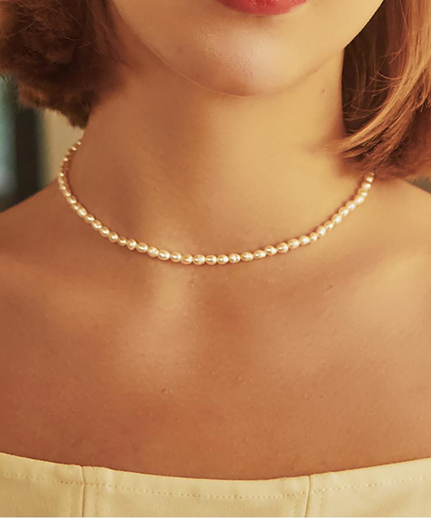Короткое жемчужное ожерелье Charmy 18K, Серебро 925