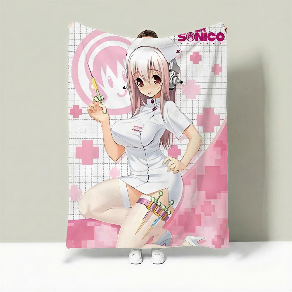 Персонаж S-Super Sonico Легкое одеяло 240 г Фланелевое мягкое для кожи для летнего охлаждения
