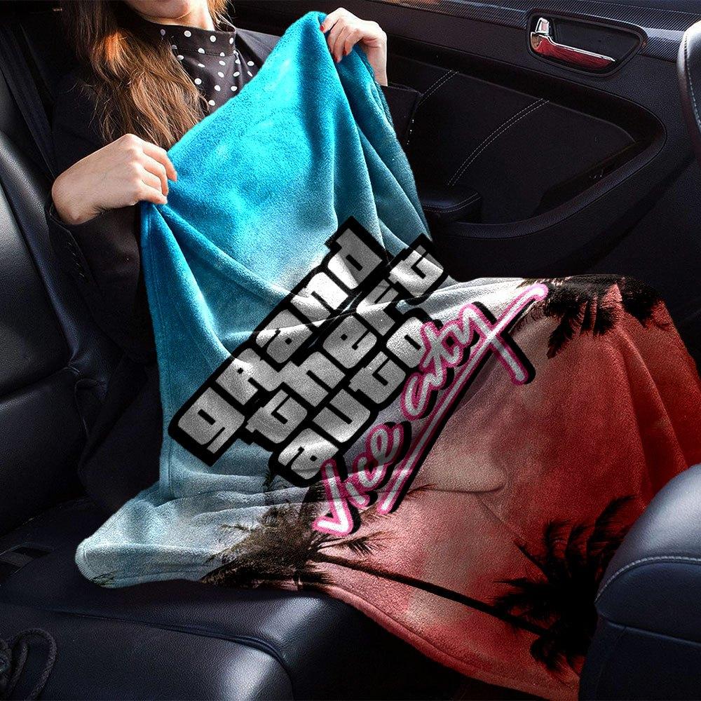 1pc Grand Theft Auto Soft Flannel Blanket with Designer Print - A cozy blanket for all seasons, perfect for the couch, bed, officeB30