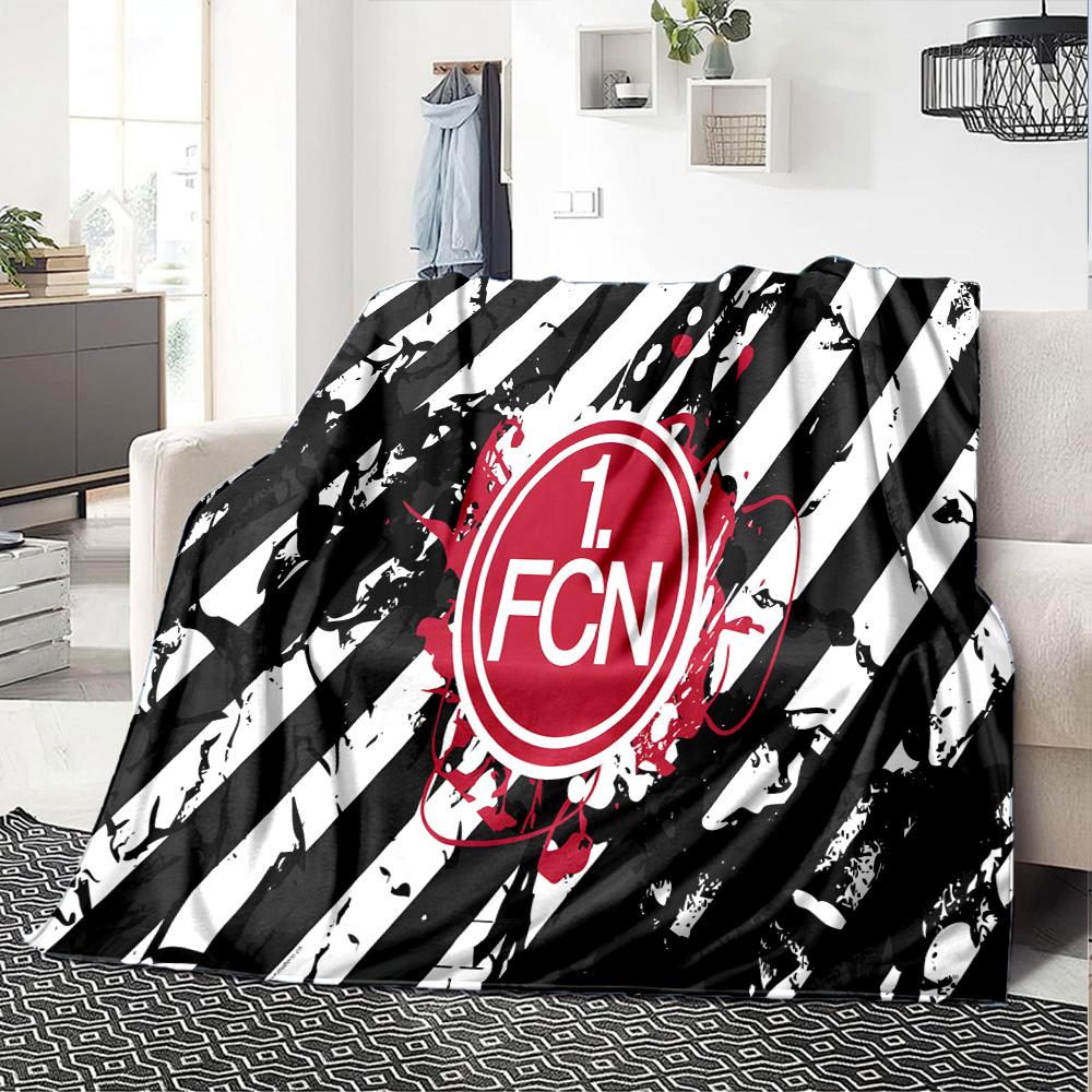 Nurnberg Football Club Flannel Blanket, Soft Polyester, Modern Design, All-Season for Camping, Travel, Gifts for holidays or birthdays