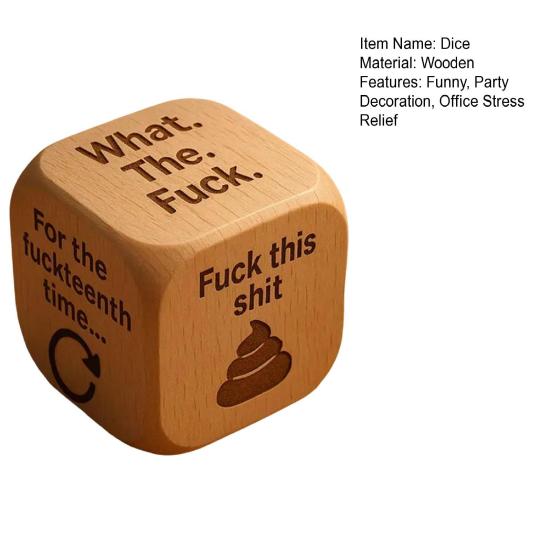 Кубики для снятия стресса в офисе Смешные кубики для работы за столом Деревянные подарки-приколы ручной работы для коллег Юмор на рабочем месте Подарки на Тайного Санту