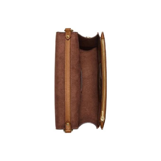 Coach Brynn 23 Classic Monogram Flap Top Detachable Long Handle Adjustable Shoulder Strap Canvas With Leather Tote Crossbody Shoulder Bag CA529-IMNLJ