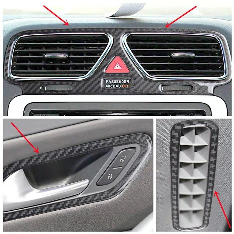 Carbon Fiber Car Interior Trim Strips For Volkswagen VW Scirocco Center Console Gear Shift Frame Panel Sticker Car Accessories