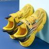 Children's Fashion Flyknit Casual Thick Bottom Velcro Boys' Sports Shoes Night Light Sports Shoes