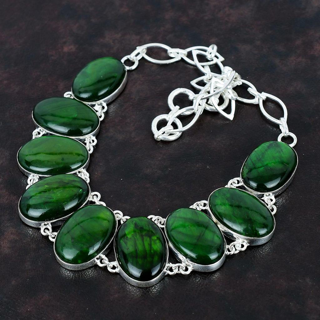 Ожерелье из лабрадорита Green Fire Ювелирные изделия ручной работы Ожерелье из настоящего драгоценного камня Ожерелье из стерлингового серебра 925 пробы Регулируемая цепочка Ожерелье Подарки для мамы