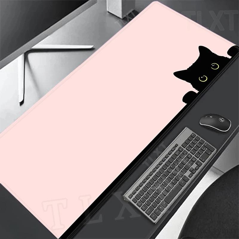 Kawaii Mouse Pads Cute Cat Mousepad Large Mouse Mat Big Purple Desk Pads Non-Slip Rubber Laptop Computer Keyboard Table Mats