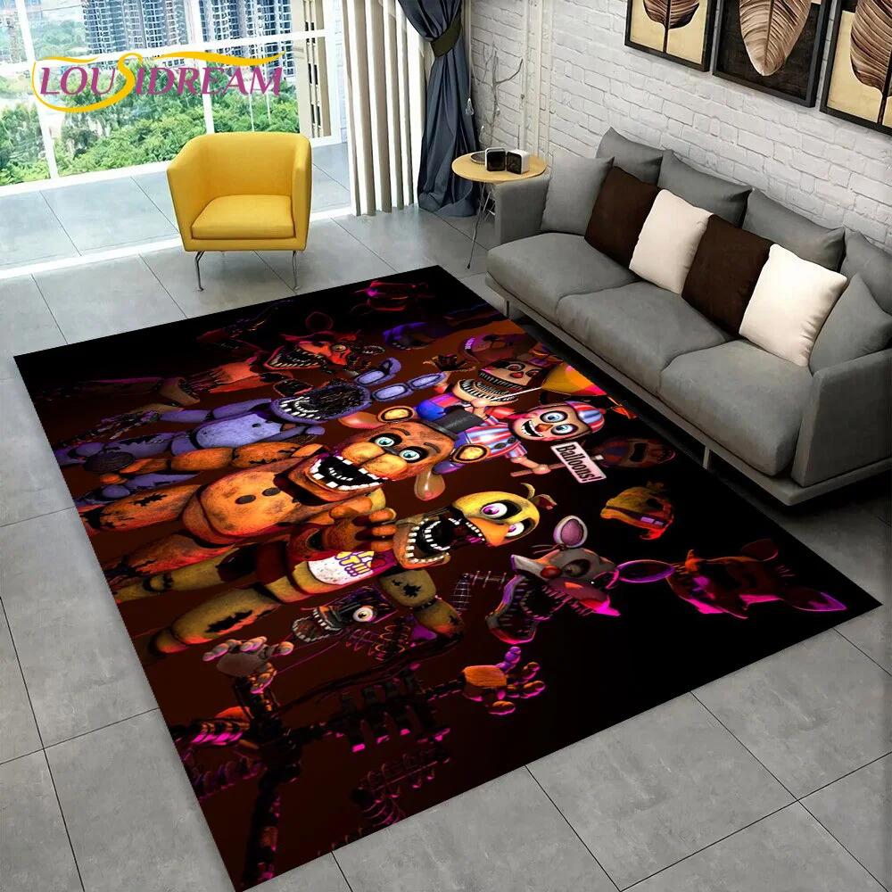 Ковер с изображением Фредди из хоррор-игры FNAF, коврик для дома, гостиной, спальни, дивана, прихожей, декора, коврик для детской игровой зоны, нескользящий коврик для пола