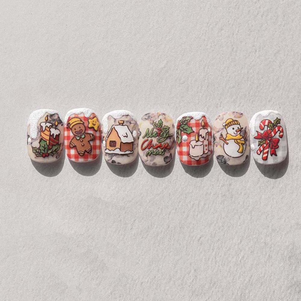 Embossed Stickers Christmas Nail Decals Christmas Nail Charms Christmas Nail Decorations  Winter