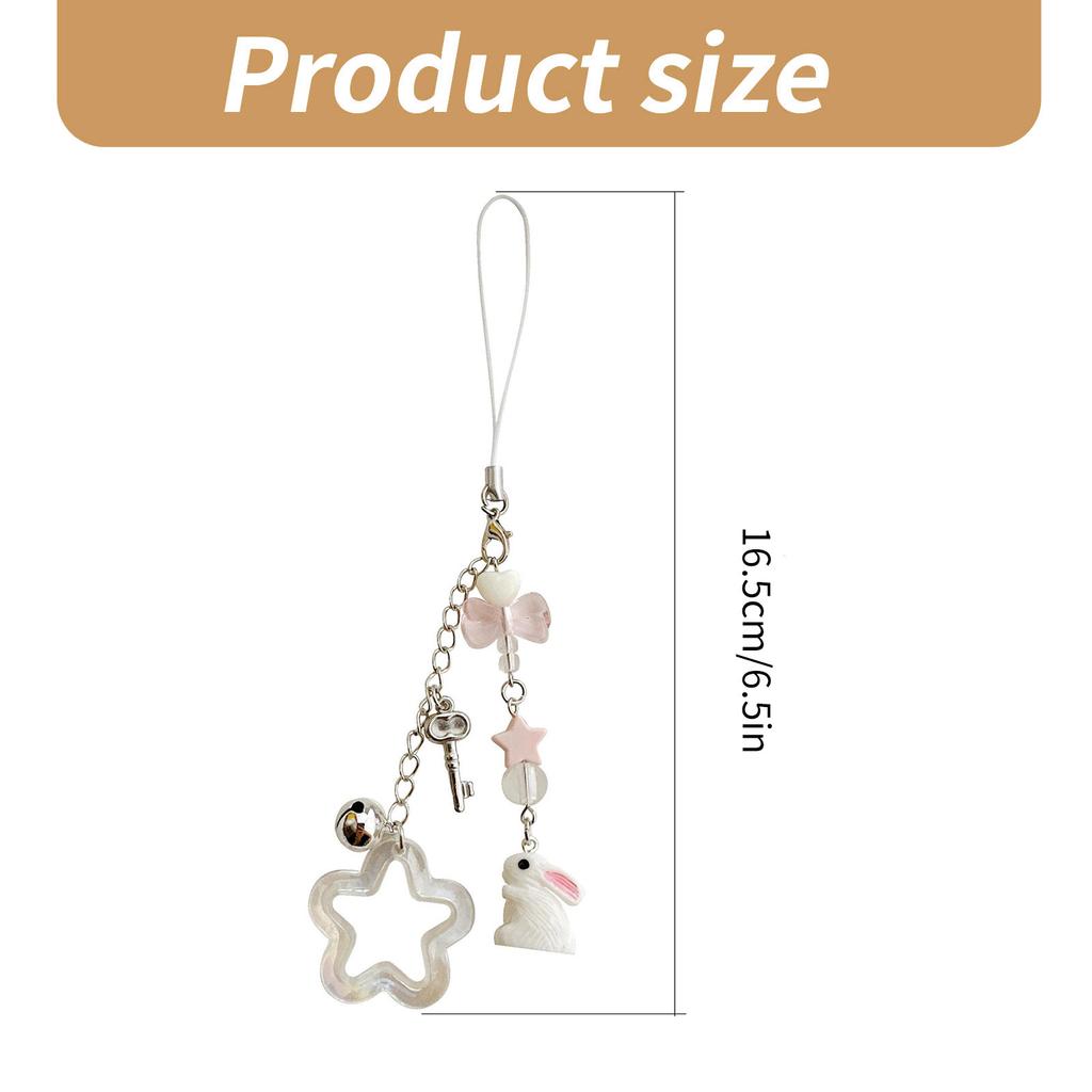 Подвеска-бусина «Звездный кролик» Милая цепочка для телефона Ремешок Подвески Украшение Брелок Шнурок Маленький подарок для женщин девушек