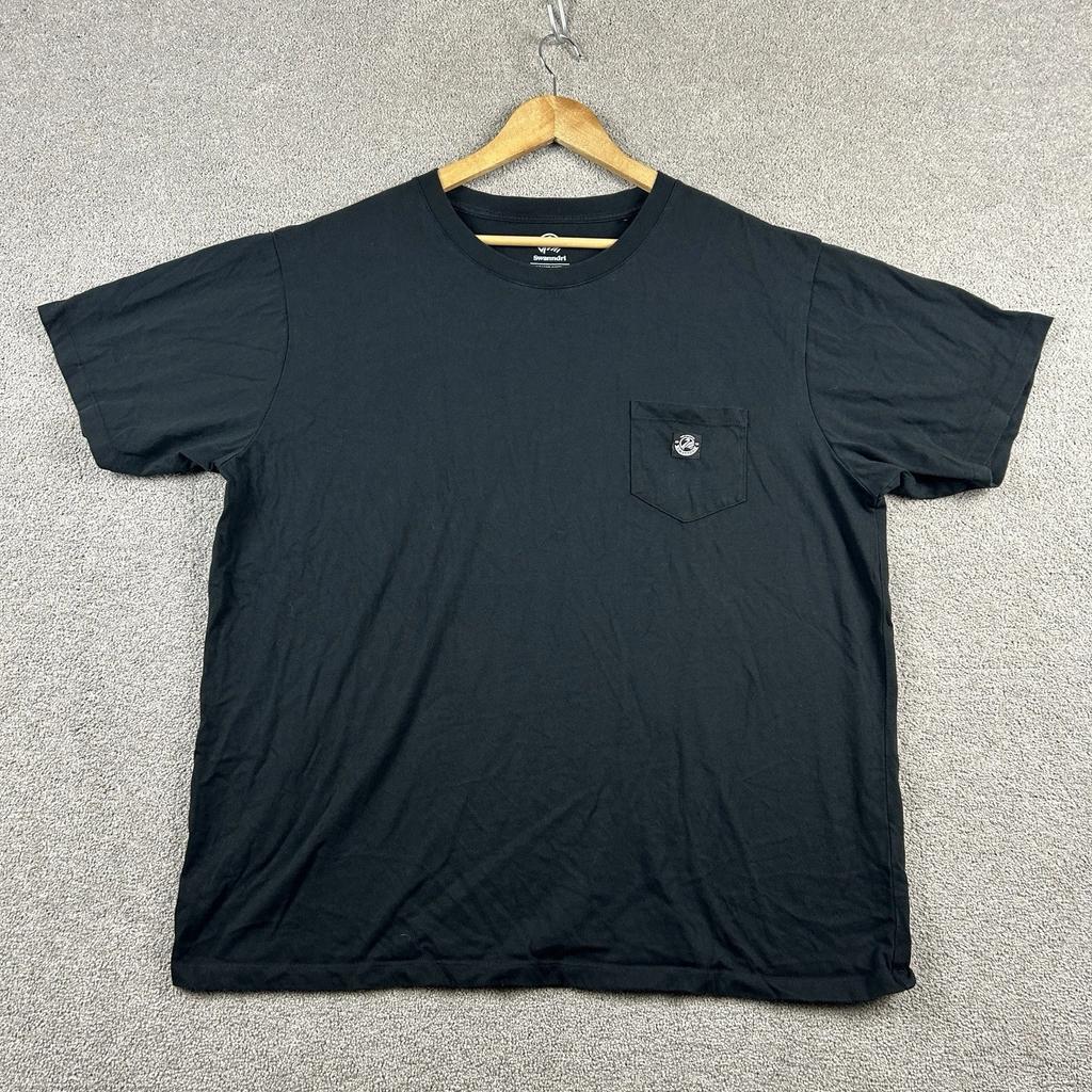 Мужская футболка Swanndri 3XL из органического хлопка, базовая с карманом, черная, повседневная, с круглым вырезом