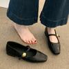 Black Single Shoes Women's 2025 New Spring and Summer Low-heeled Flat-soled Small Leather Shoes French Mary Jane Women's Shoes with Skirts