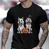 Summer Fashion Tee Shirt Clothes Dog Skull Creepy Puppy Skeleton Halloween T-Shirt Fashion Casual Tshirt Short Sleeve Tee Tops
