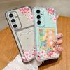 Для Samsung S25 Ultra S24 FE S23 S22 A56 A36 A16 A55 чехол с рисунком сакуры и цветочным узором мягкий силиконовый чехол для карты противоударный прозрачный тонкий чехол для телефона