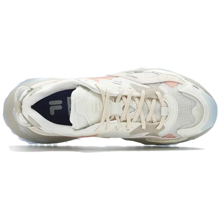 Fila Fusion Bianco Твердый Леденец Удобная Повседневная Ткань Искусственная Кожа Низкие Кроссовки Женская кепка Белый Розовый T12W421301CVA