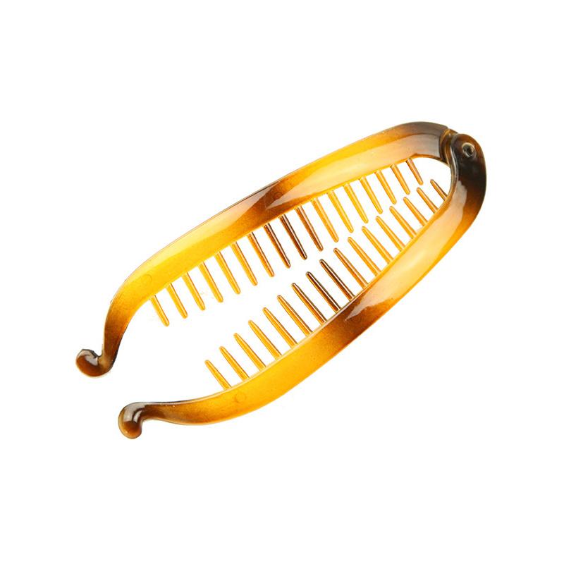 Модные заколки для волос в форме рыбки, однотонные, простые, в форме банана, для женщин и девочек, волнистые гребни, заколки для волос, зажимы для кос