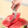 Watermelon Cutter Slicer Stainless Steel Quick Watermelon Cube Cutter Fruit Knives Salad Melon Cutter Safe Knife Tool for Kitchen Gadget