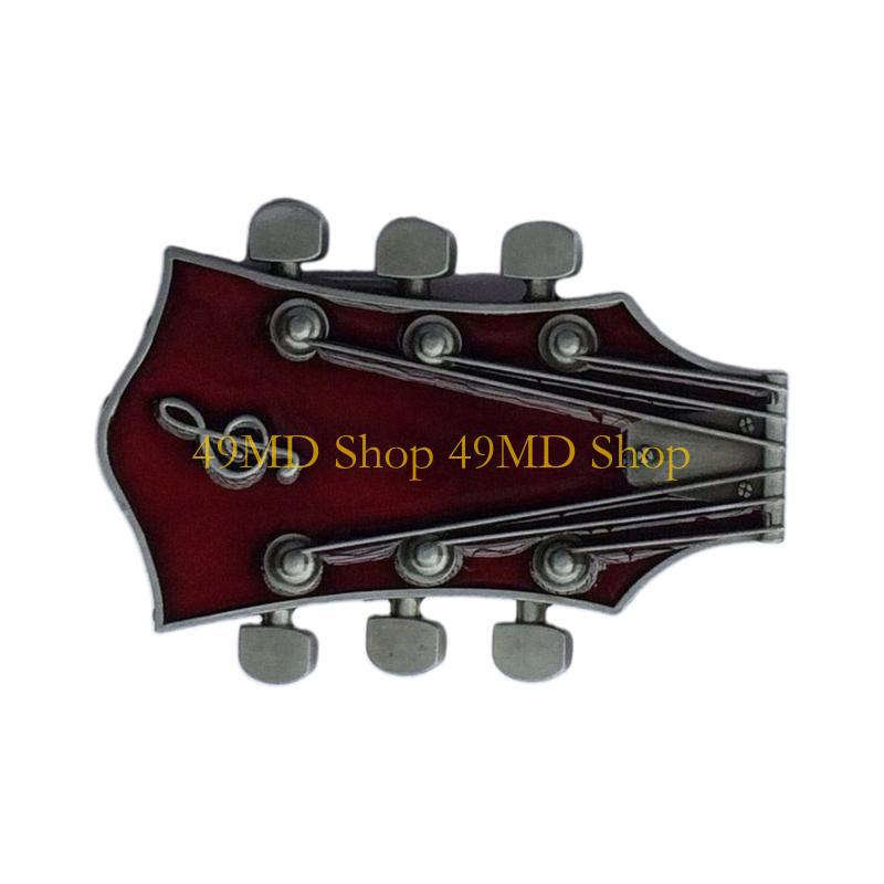 49MD Western Cowboy Guitar Belt Buckle Metal Multi-color Drop-Oil Personality Music Belt Link Buckle Unisex Belt Buckle