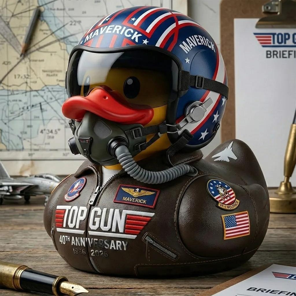 Утка-пилот Маверик из фильма Top Gun, 40-летний юбилей, коллекционная игрушка, эксклюзивный подарок для фанатов на вечеринку