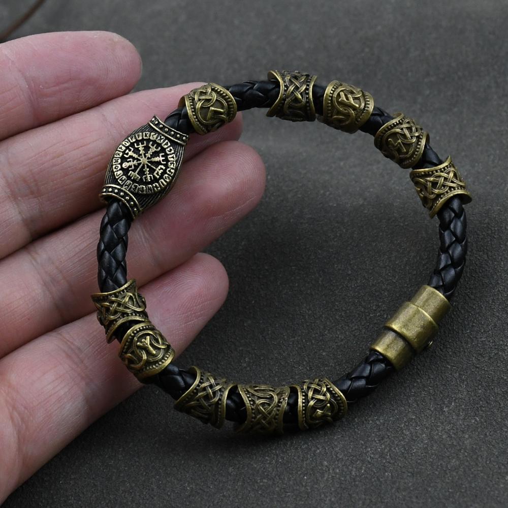 Браслет с рунами викингов Vikingo 3 шт. / 11 шт. / 13 шт. / 15 шт. Бусины с рунами Компас Вегвизир Амулет Браслет викинга Славянский Аксессуар