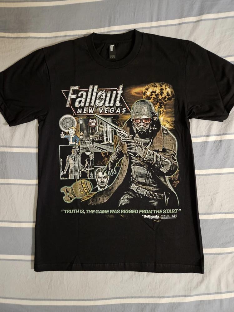 2025 Fallout New Vegas Курьер Пустошь Черный Подарочная Размеры S-4XL Унисекс Футболка