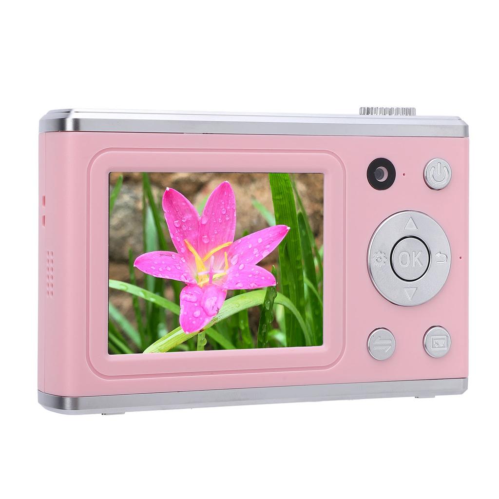Digital Camera Front Rear 48MP 2.4in IPS Screen Video Camera with Fill Light for Daily Travel Rose