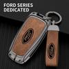 Car Sticker Ford Leather Car Key Case Cover Shell For Ford Fusion Edge Mustang Explorer Expedition Bronco Ecosport Ranger F150 F