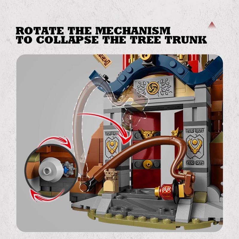 Энергетический храм Строительные блоки Модель Аниме Фигурка Куклы Ниндзя Кирпичи Наборы Детские головоломки Игрушки Рождественские подарки Украшения