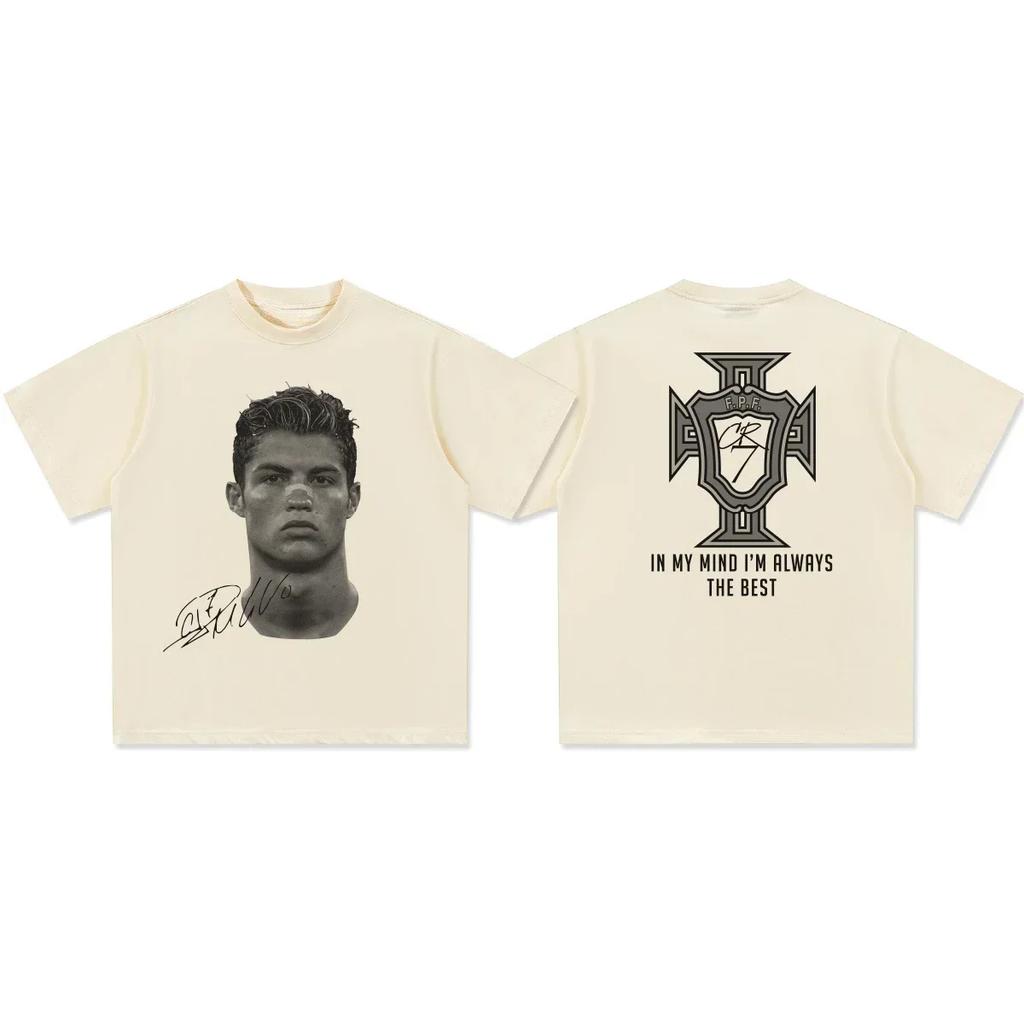 Cristiano Ronaldo Neymar American Football Star Print Cotton Short-sleeved T-shirt Women Clothing Print Fashion Men Oversize Tee