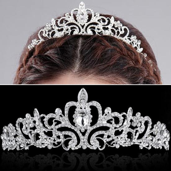 Baroque Branch Bridal Crown Rhinestone Tiara Dragonfly Wedding Hair Accessory