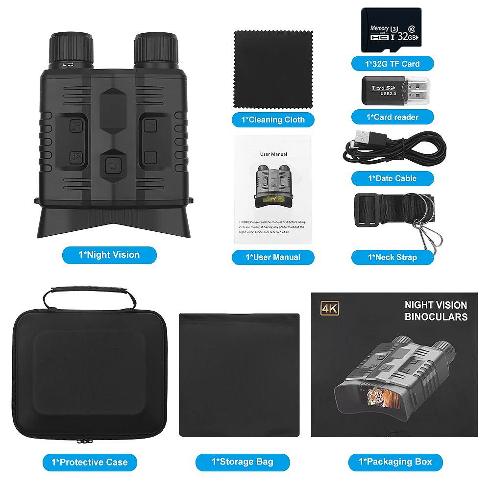 Nv003 4k Uhd профессиональный Wi-Fi бинокулярный телескоп 52 м пикселей 10-кратный зум цифровой 800 м инфракрасное ночное видение для охоты, кемпинга