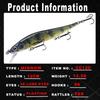 Hard Fishing Lures Sinking Minnow Swing Bait with 3D Realistic Eyes High-Resolution Body Details 12cm 13.3g Jerk Baits for Bass Fishing