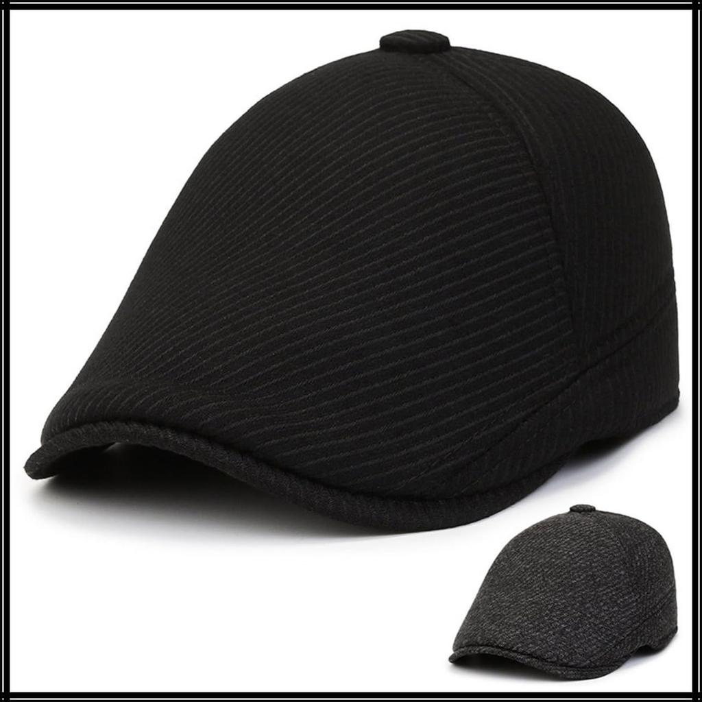 Кепка с холодной простой CZA385 [Белый Клык] Шапка, Наушники, Защита, Дизайн, На открытом воздухе, Стильная, Мужская, (черный)