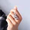 Sterling Finger Ring for Women Full Paved Sparkling Cubic Zirconia Crystal Rings Wedding Luxury Fashion Jewelry