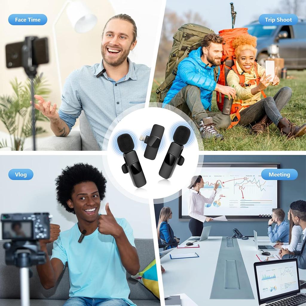 Новый беспроводной петличный микрофон, портативный мини-микрофон для записи аудио и видео для iPhone Android, прямая трансляция, игровой телефон, микрофон