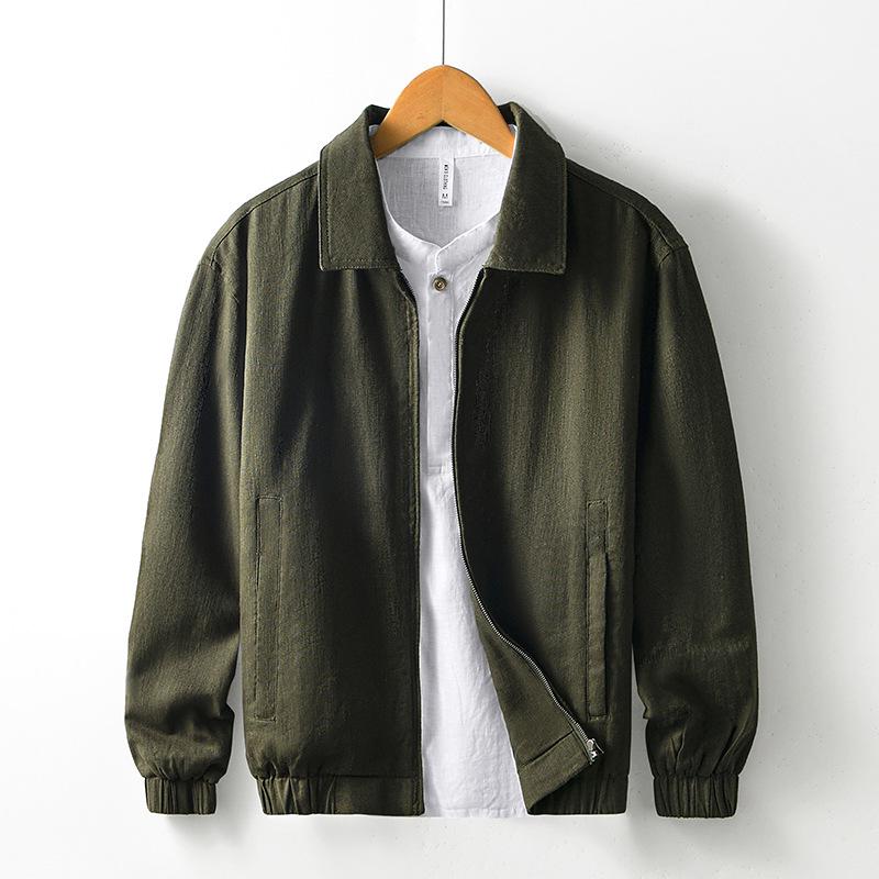 Мужская модная однотонная свободная куртка с лацканами L188 - Осенний стиль Business Casual