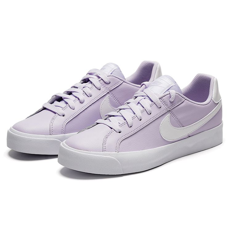 Nike Court Royale Ac Синтетическая кожа Нескользящие Прочные Амортизирующие Низкие Кроссовки Женские Кроссовки Белый Светло-фиолетовый AO2810-501