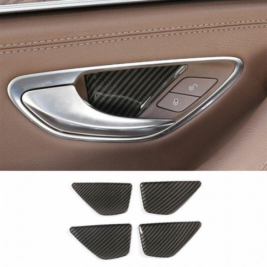 ABS C-Class Carbon Fiber Interior Door Bowl Cover Trim For Benz 2015 2016-
