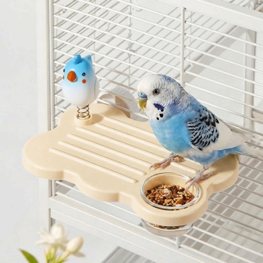 with Water Bowl Bird Cage Stand Toy Rectangle Birdcage Food Bowl Bird Feeder Platform Aviary