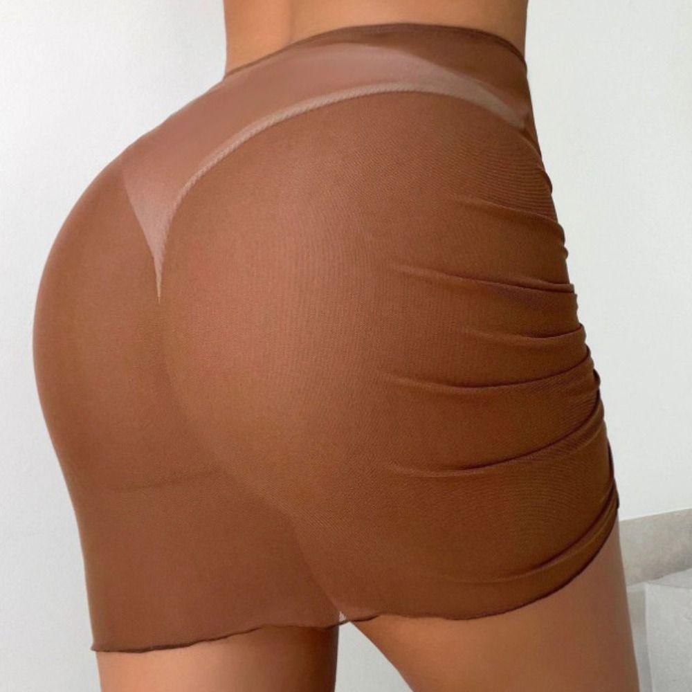 Translucent Gauze Skirt Solid Hip Skirt New Beachwear Seaside