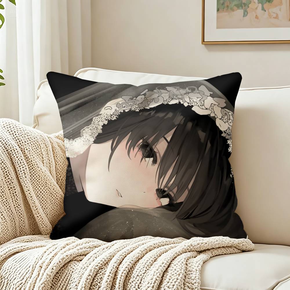 OOsaragi SSakamoto Days Customizable Square Cushion Cover Double Sided Print Pillow Case