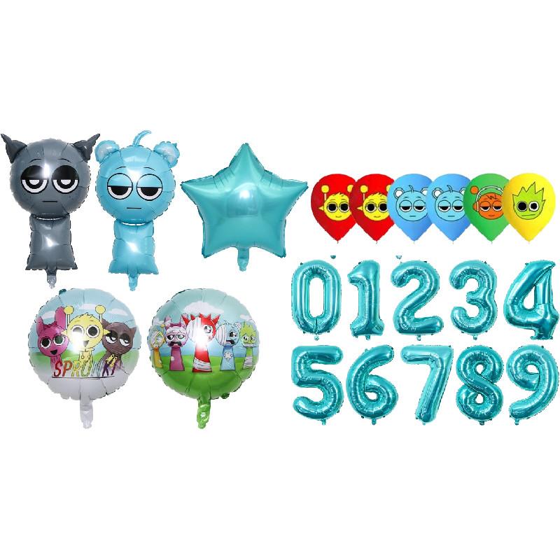 Мультяшные фольгированные шары Sprunki Разноцветные Свадебные Фестивальные Украшения День рождения