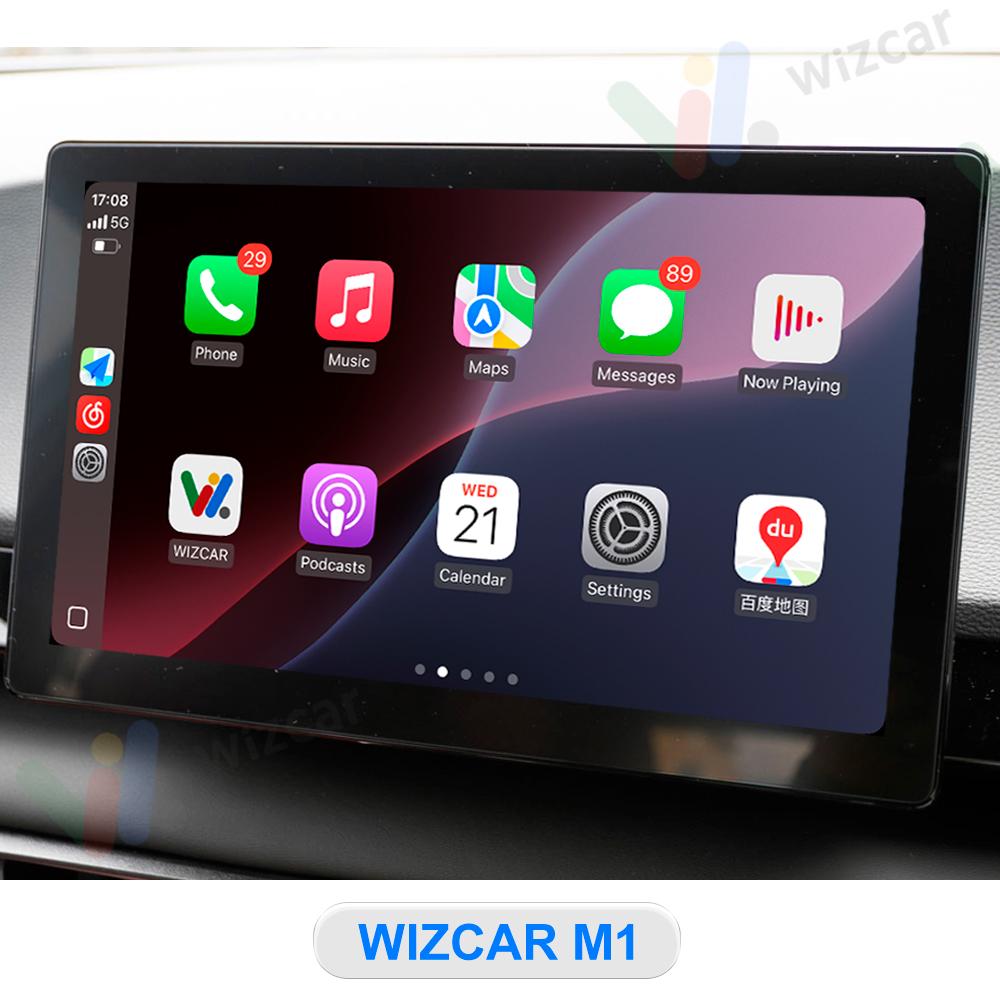 WIZCAR M1 Поддержка Android Auto Карты Google Waze в реальном времени Spotify, Многоязычная локализация медиа Для использования с телефоном Android