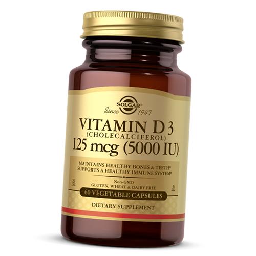 Витамин Д3, Холекальциферол, Vitamin D3 5000, Solgar  120вегкапс (36313158)