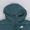 adidas Пуховик с логотипом бренда, тремя полосками, утиным пухом, теплый, с капюшоном, с длинными рукавами, детские куртки KC5921