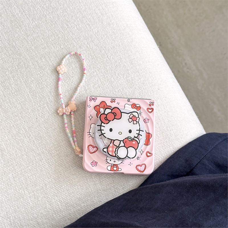 Магнитный держатель Hello Kitty Magsafe Беспроводная зарядка Мультяшный чехол для телефона Для Samsung Galaxy Z Flip 7 6 5 4 3 Чехол
