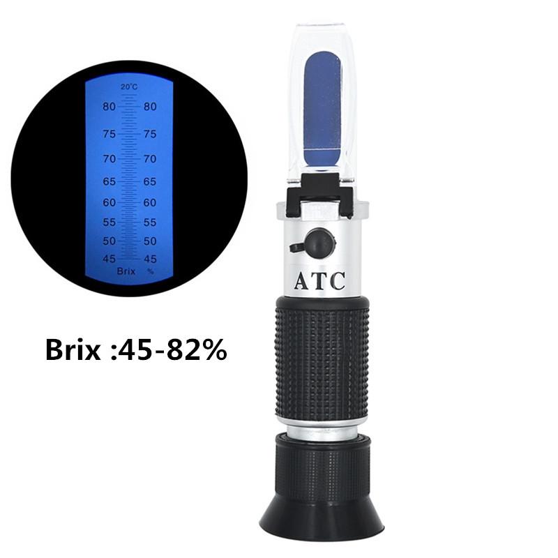 Портативный рефрактометр для меда 45-82% Рефрактометр для пчеловодства по шкале Брикса Тестер для пчеловодства ATC Минимальное деление 0,5% Измеритель сахара по шкале Брикса