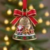 Christmas Ornaments Double-Sided Acrylic Santa Claus Bell Hanging Decor for Tree Home Store Festive Holiday Party Decoration